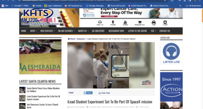 KHTS iLEAD Student Experiment Set to Be Part of Space Mission