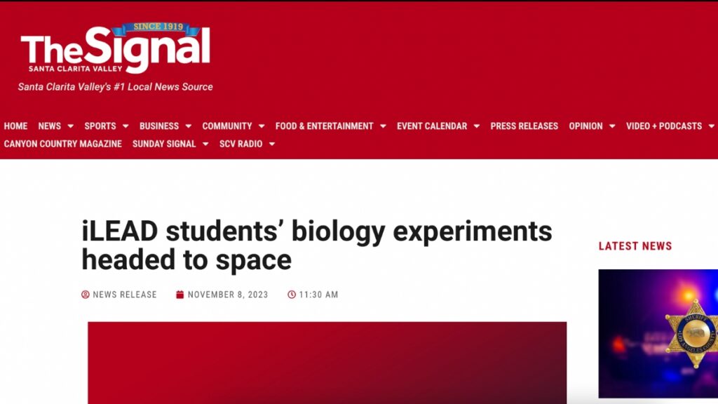 Signal-iLEAD students’ biology experiments headed to space-11.8.23