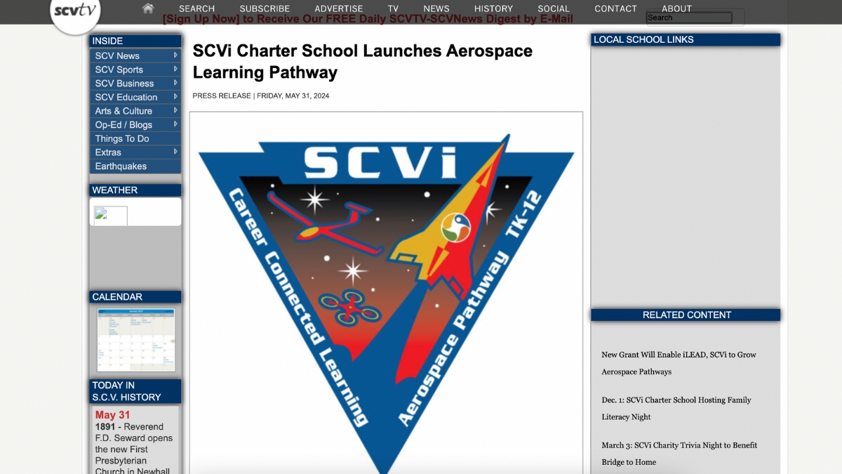 SCV News SCVi Charter School Launches Aerospace Learning Pathway