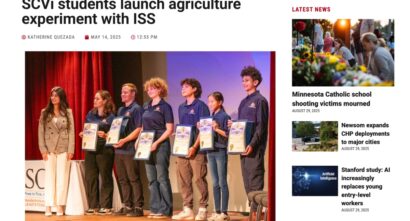SCVi students launch agriculture experiment with ISS