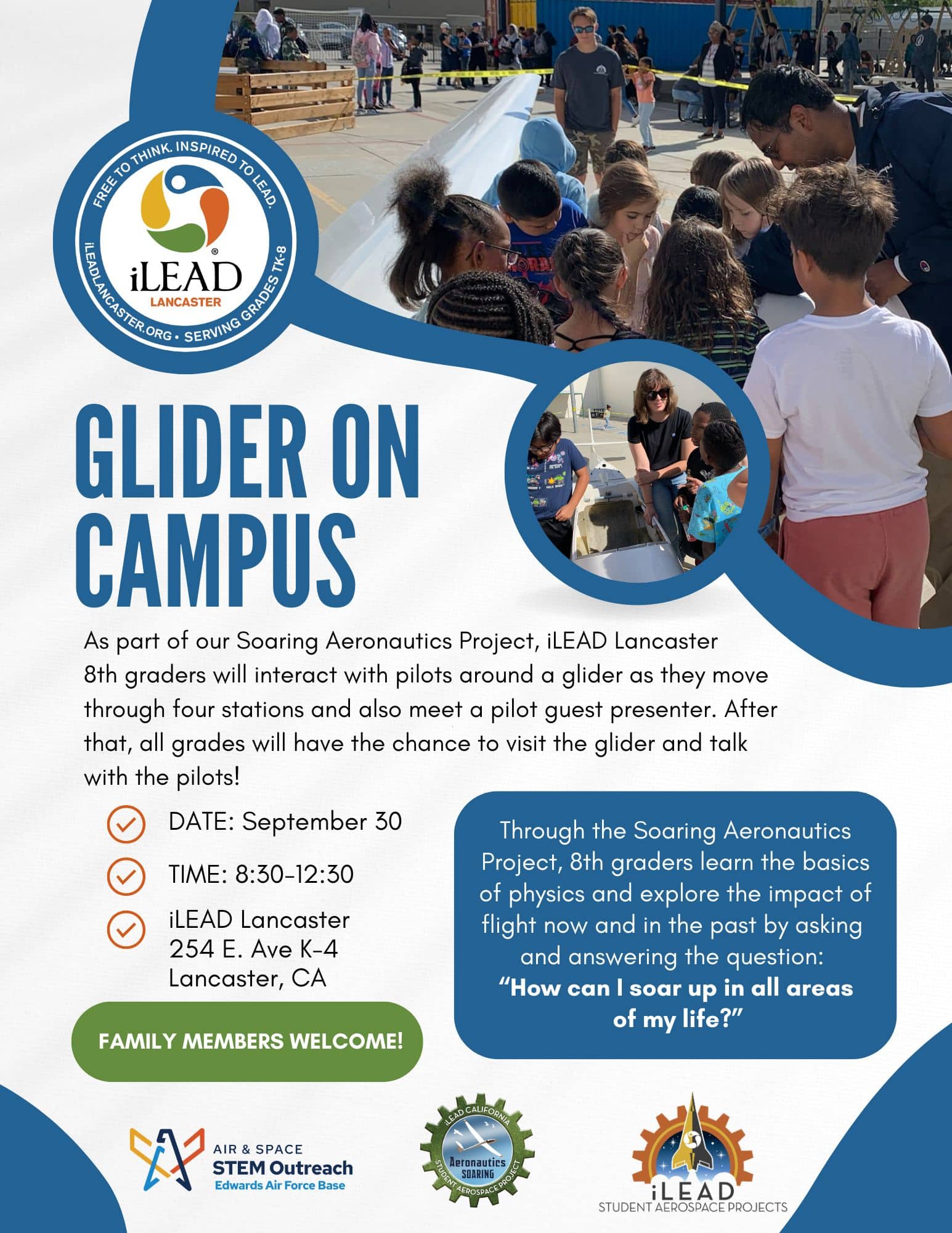 iLEAD Lancaster Glider on Campus